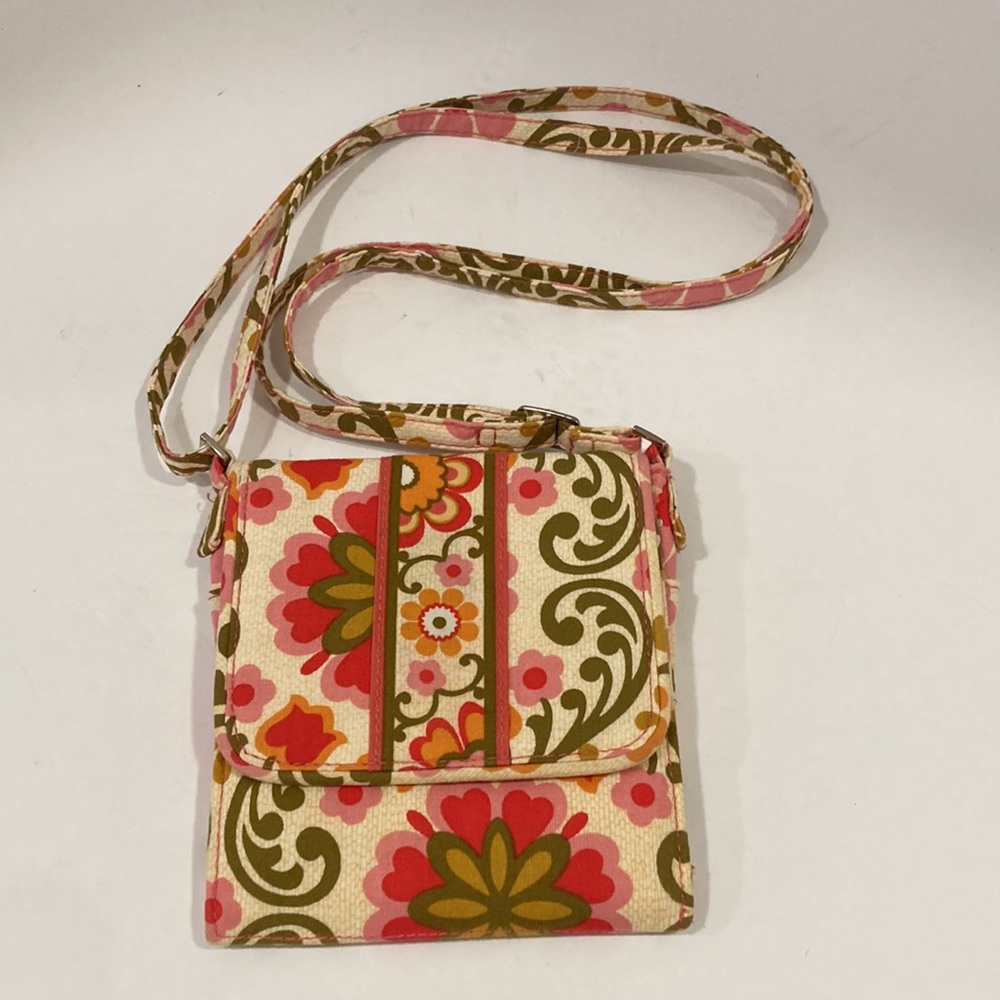 Vera Bradley Pink Floral Wallet Crossbody Bag - Picture 2 of 8